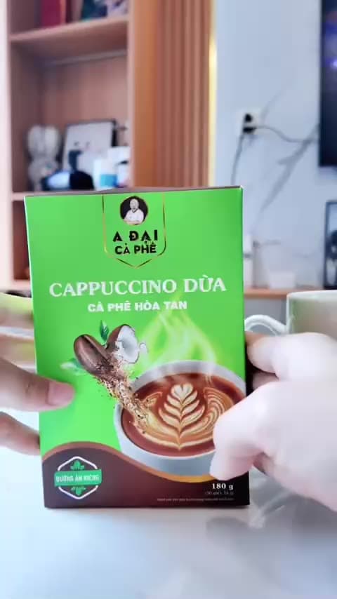Cà Phê Hòa Tan Cappuccino Coconut A Đại - Cà Phê Thuần Việt, Đậm Hương Vị Nhiệt Đới