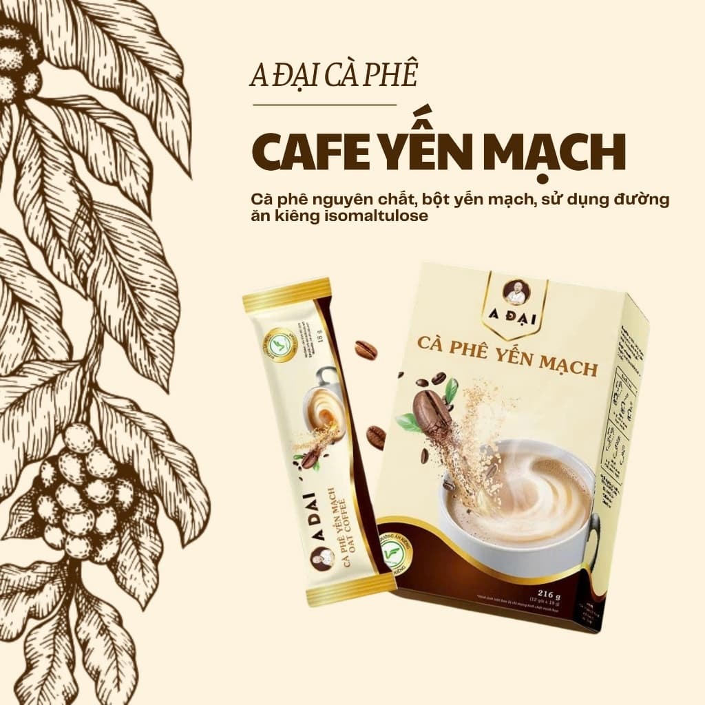 Cà Phê Yến Mạch A Đại Nguyên Chất - Cà Phê Hòa Tan Đậm Vị Cà Phê Và Yến Mạch