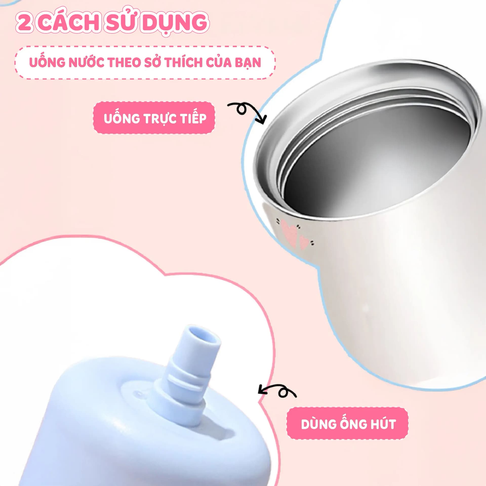 Bình giữ nhiệt XCUP NIUMI ống hút mới, INOX 316, dung tích 600ml, màu gradient dành cho học sinh, sinh viên