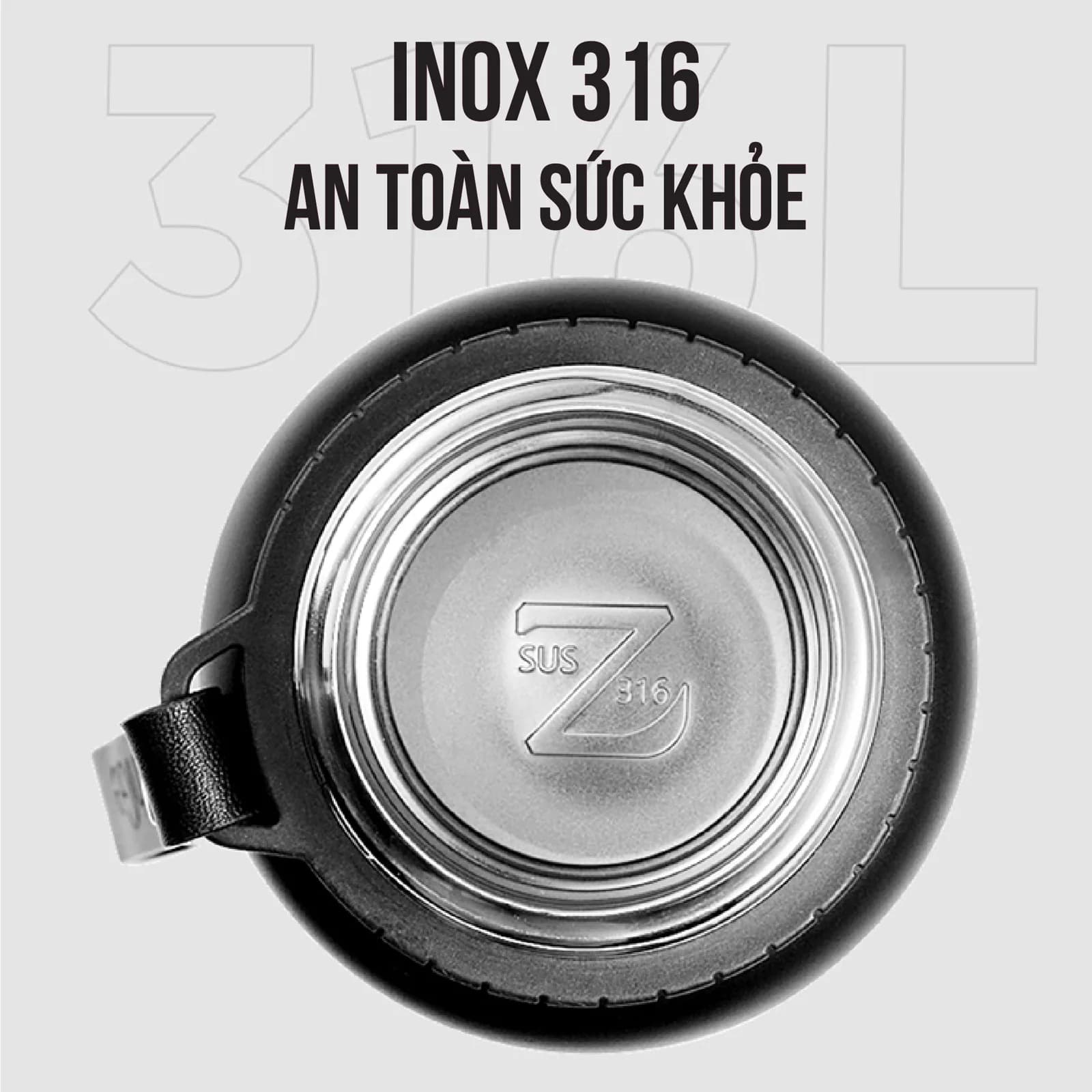 Bình giữ nhiệt NIUMI 48h 316 hiển thị nhiệt độ và nắp có tay cầm, nhiều dung tích