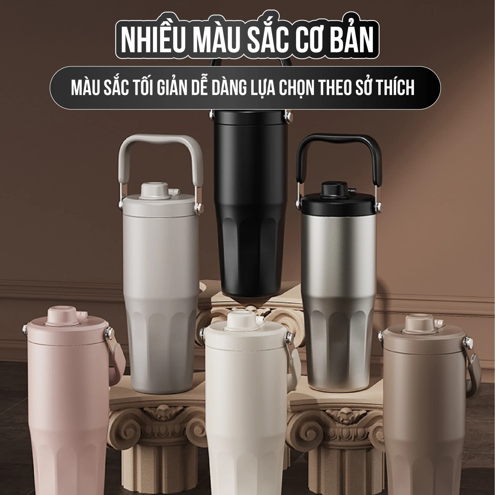 Ly giữ nhiệt tráng sứ BUBBLE NIUMI ống hút trân châu thuỷ tinh 2026