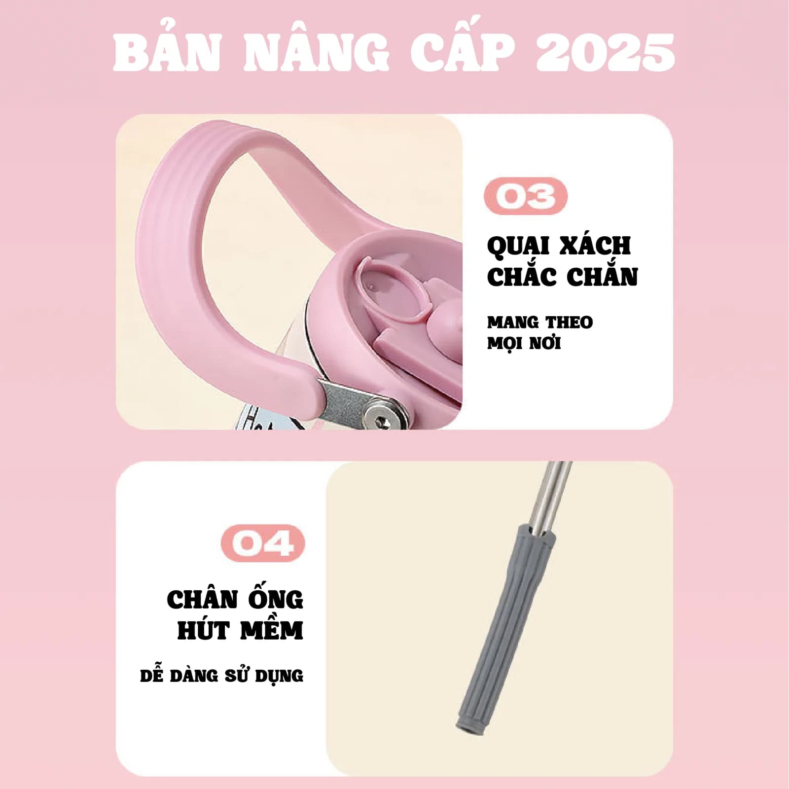 Ly giữ nhiệt Mochi NIUMI dung tích 900ml inox 316 dễ thương, màu sắc tươi sáng